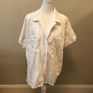 Who What Wear oversized patterned blouse